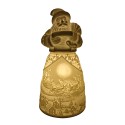 Clayre & Eef Decorazione natalizia con illuminazione a LED Babbo Natale Ø 9x19 cm Bianco Porcellana