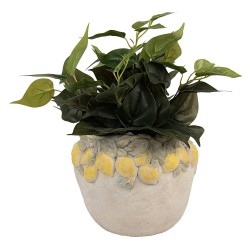 Clayre & Eef Planter Ø 22x19 cm Beige Stone Lemons