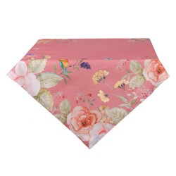 Clayre & Eef Nappe 100x100 cm Rose Coton Carré Fleurs