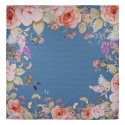 Clayre & Eef Tafelkleed 100x100 cm Blauw Katoen Vierkant Bloemen