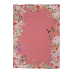 Clayre & Eef Torchon 50x70 cm Rose Coton Fleurs