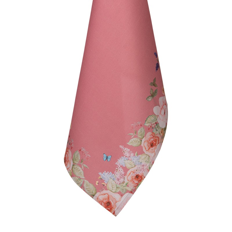 Clayre & Eef Torchon 50x70 cm Rose Coton Fleurs