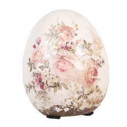 Clayre & Eef Decoration Egg Ø 7x9 cm Beige Ceramic