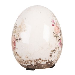 Clayre & Eef Decoration Egg Ø 7x9 cm Beige Ceramic