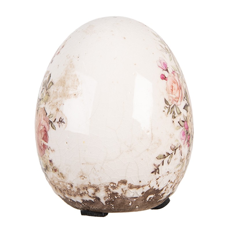 Clayre & Eef Decoration Egg Ø 7x9 cm Beige Ceramic