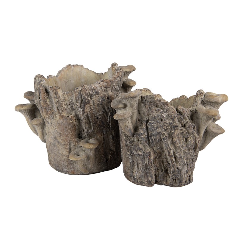 Clayre & Eef Planter 20x18x18 cm Brown Stone