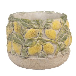 Clayre & Eef Planter Ø 19x15 cm Beige Stone Lemons