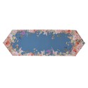 Clayre & Eef Chemin de table 50x160 cm Bleu Coton Fleurs