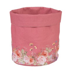 Clayre & Eef Broodmand Ø 15x16 cm Roze Katoen Rond Bloemen