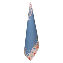 Clayre & Eef Torchon 50x70 cm Bleu Coton Fleurs