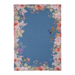 Clayre & Eef Torchon 50x70 cm Bleu Coton Fleurs