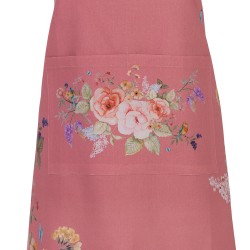 Clayre & Eef Küchenschürze 70x85 cm Rosa Baumwolle Blumen