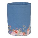 Clayre & Eef Cestino del pane Ø 15x16 cm Blu Cotone Rotondo Fiori