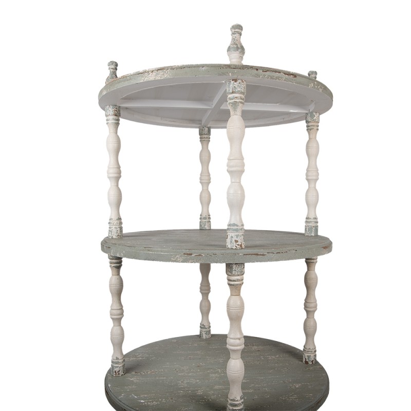 Clayre & Eef Freestanding shelf Ø 80x175 cm Green Beige Wood