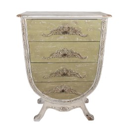 Clayre & Eef Chest of Drawers 81x36x113 cm White Green Wood