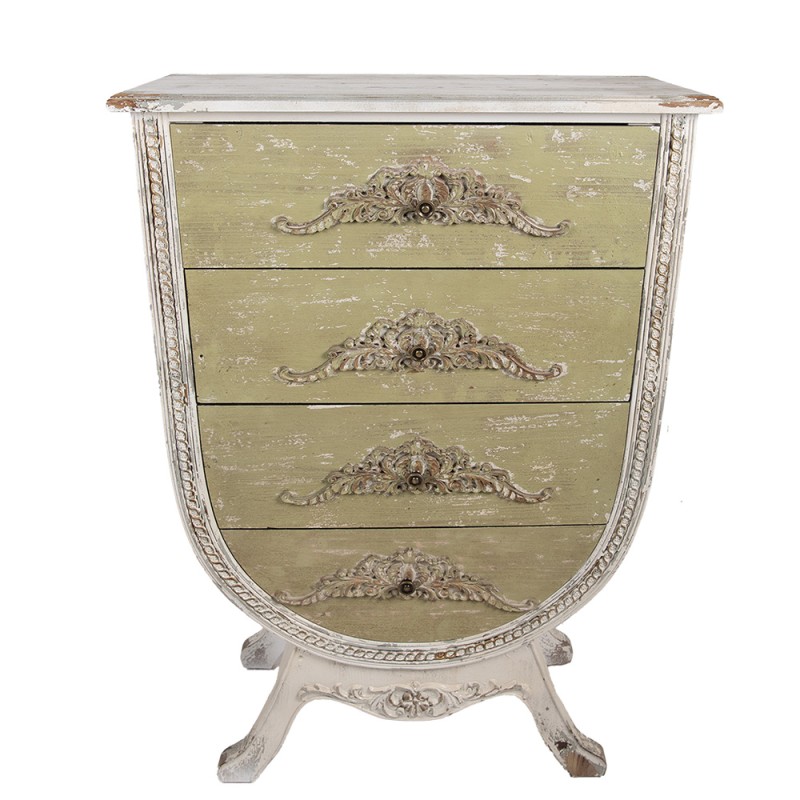 Clayre & Eef Chest of Drawers 81x36x113 cm White Green Wood
