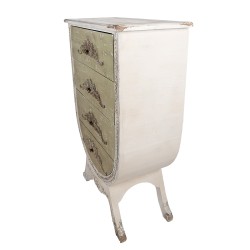 Clayre & Eef Chest of Drawers 81x36x113 cm White Green Wood