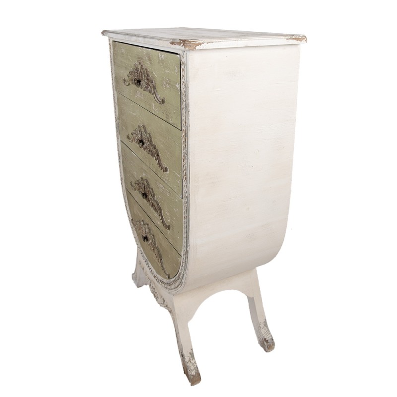 Clayre & Eef Chest of Drawers 81x36x113 cm White Green Wood