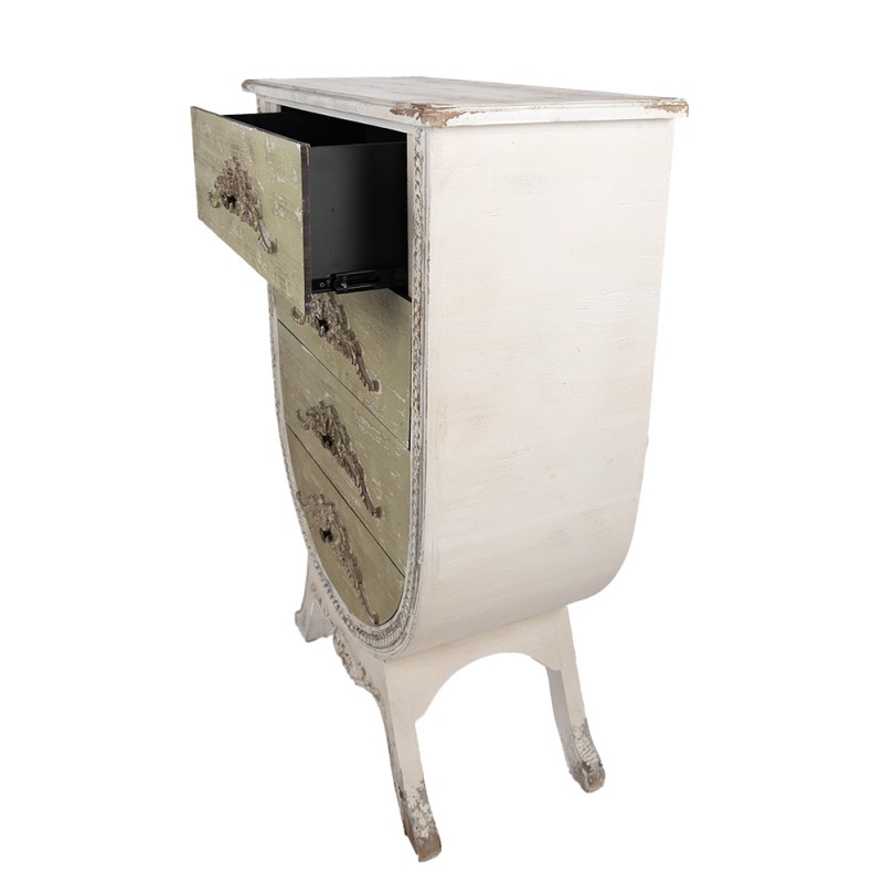 Clayre & Eef Chest of Drawers 81x36x113 cm White Green Wood