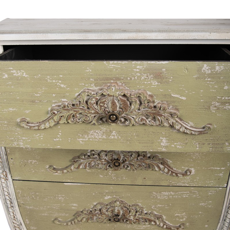 Clayre & Eef Chest of Drawers 81x36x113 cm White Green Wood