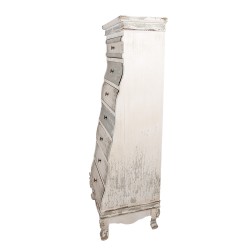 Clayre & Eef Schubladenschrank 56x43x145 cm Weiß Grau Holz