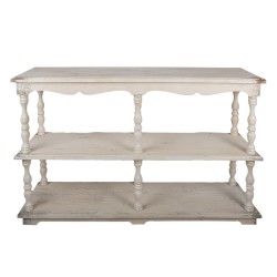 Clayre & Eef Side Table 140x40x92 cm White Beige Wood