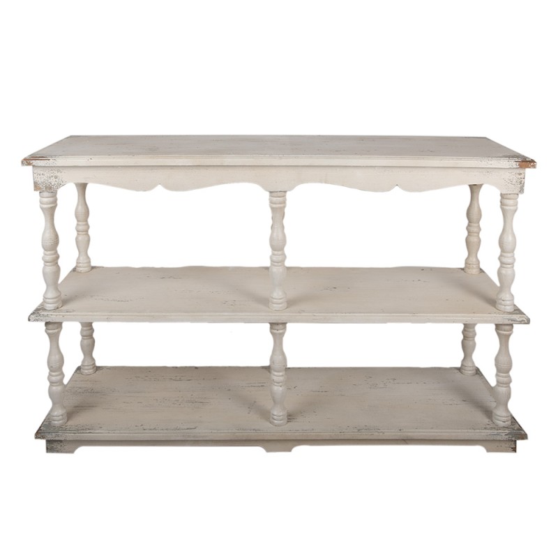 Clayre & Eef Side Table 140x40x92 cm White Beige Wood