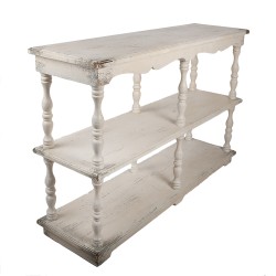 Clayre & Eef Side Table 140x40x92 cm White Beige Wood