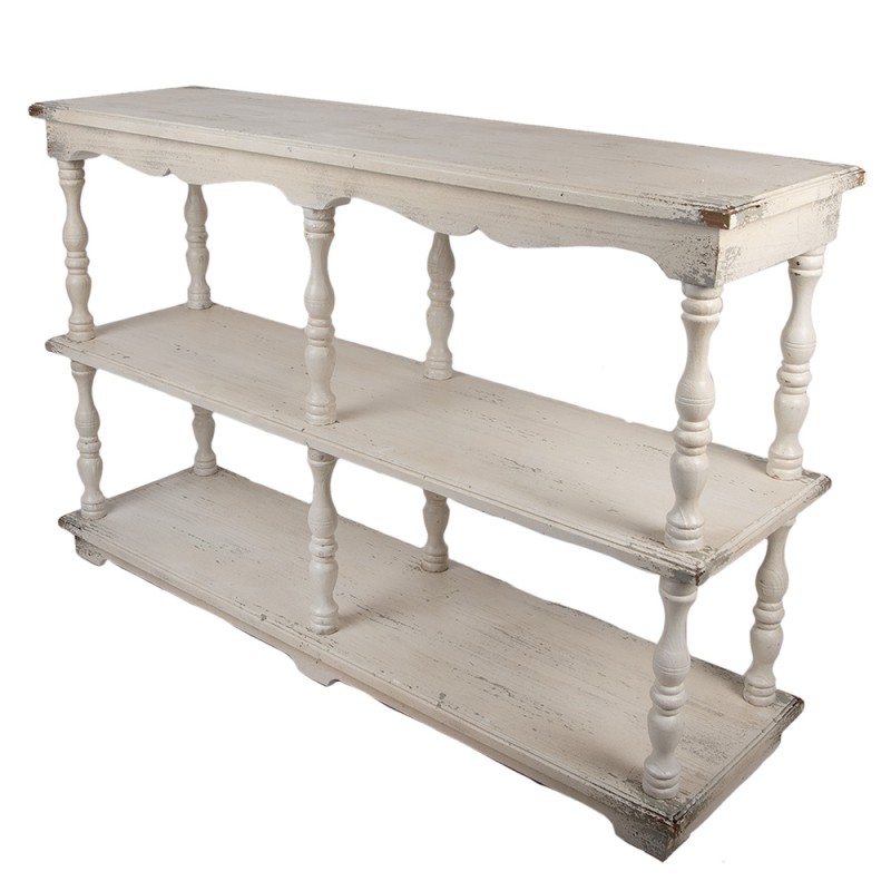 Clayre & Eef Side Table 140x40x92 cm White Beige Wood
