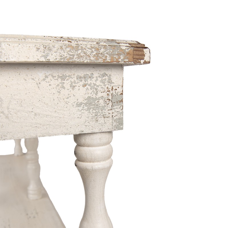 Clayre & Eef Side Table 140x40x92 cm White Beige Wood