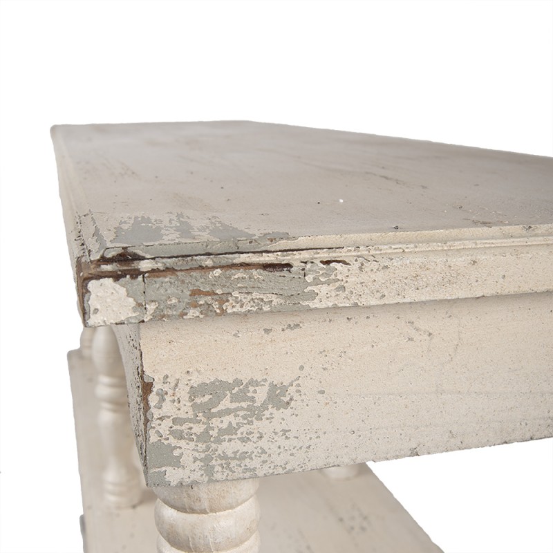 Clayre & Eef Side Table 140x40x92 cm White Beige Wood