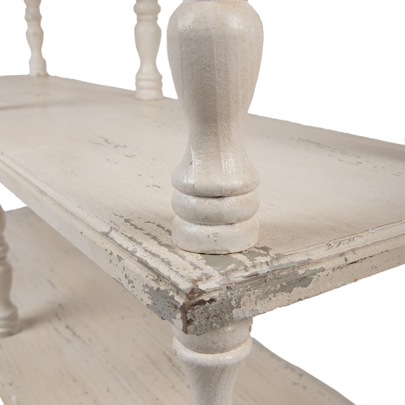 Clayre & Eef Side Table 140x40x92 cm White Beige Wood