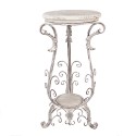 Clayre & Eef Plant Table 40x40x75 cm White Brown Metal Wood