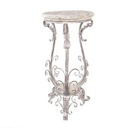 Clayre & Eef Plant Table 40x40x75 cm White Brown Metal Wood