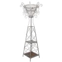 Clayre & Eef Porte-plante 89x89x230 cm Gris Marron Métal Bois