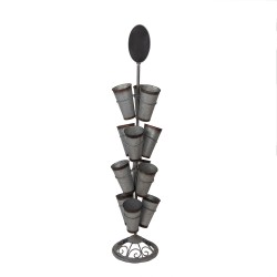 Clayre & Eef Supporto per piante Ø 36x165 cm Grigio Marrone Metallo