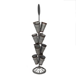 Clayre & Eef Supporto per piante Ø 36x165 cm Grigio Marrone Metallo