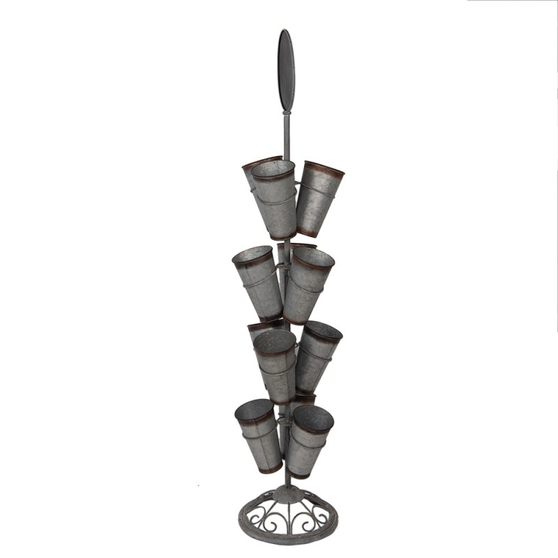 Clayre & Eef Supporto per piante Ø 36x165 cm Grigio Marrone Metallo