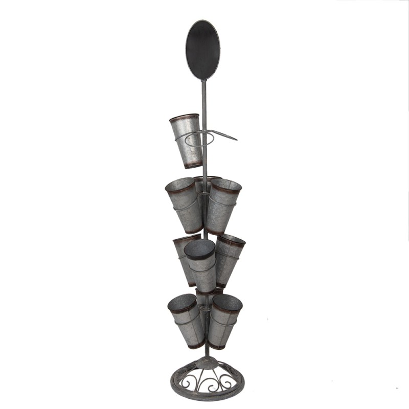 Clayre & Eef Supporto per piante Ø 36x165 cm Grigio Marrone Metallo
