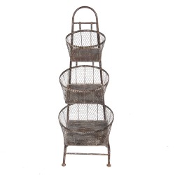 Clayre & Eef Basket Storage Rack 43x43x116 cm Brown Metal