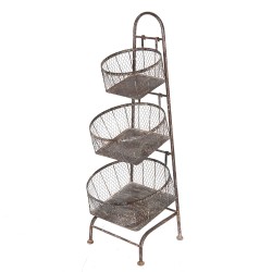 Clayre & Eef Basket Storage Rack 43x43x116 cm Brown Metal