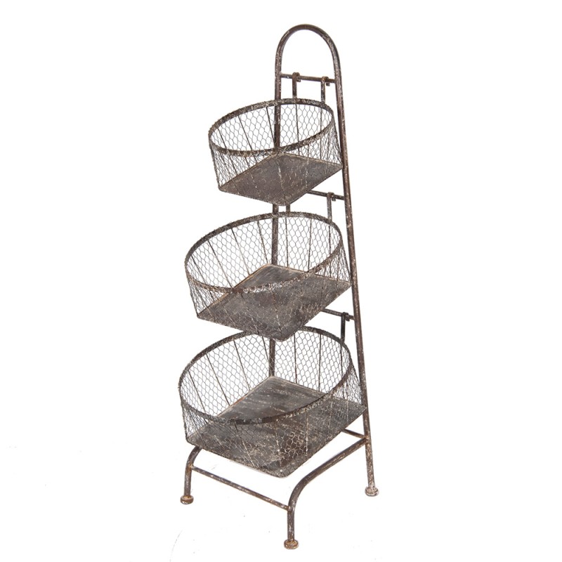 Clayre & Eef Opbergrek Manden 43x43x116 cm Bruin Metaal
