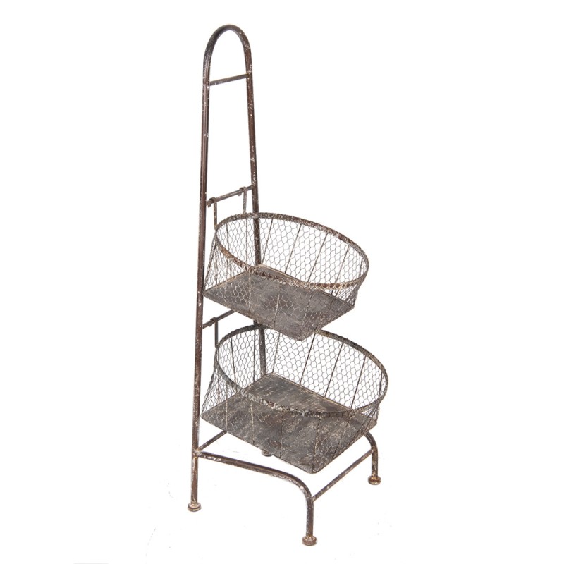 Clayre & Eef Opbergrek Manden 43x43x116 cm Bruin Metaal