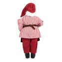 Clayre & Eef Kerstdecoratie Beeld Kerstman 22x19x45 cm Rood Textiel op Kunststof