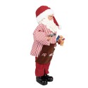 Clayre & Eef Kerstdecoratie Beeld Kerstman 22x19x45 cm Rood Textiel op Kunststof