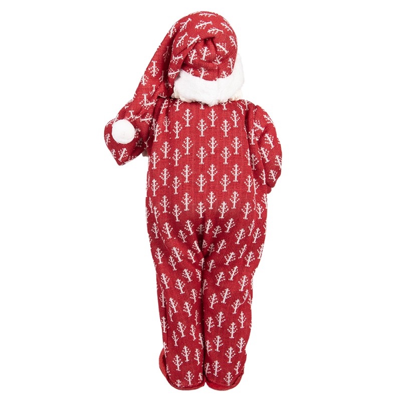 Clayre & Eef Décoration de Noël Image Père Noël 22x19x45 cm Rouge Textile sur plastique