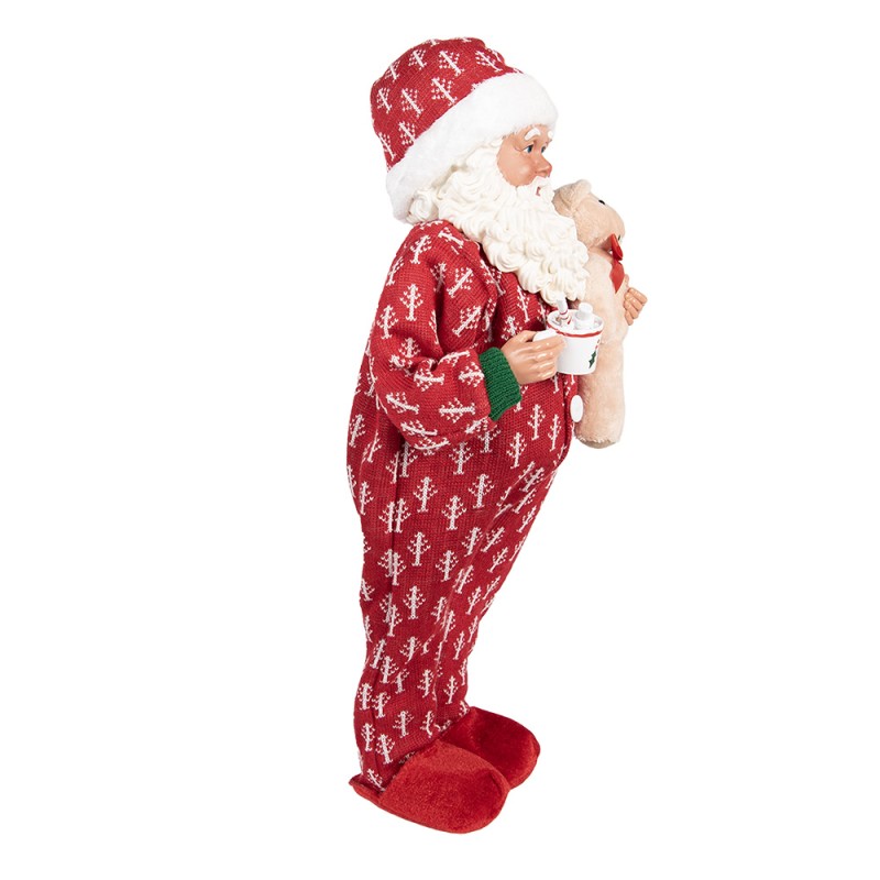 Clayre & Eef Décoration de Noël Image Père Noël 22x19x45 cm Rouge Textile sur plastique