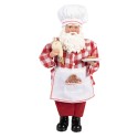 Clayre & Eef Weihnachtsdekorationsfigur Weihnachtsmann 22x19x45 cm Rot Textil auf Kunststoff