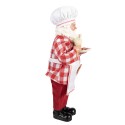Clayre & Eef Weihnachtsdekorationsfigur Weihnachtsmann 22x19x45 cm Rot Textil auf Kunststoff