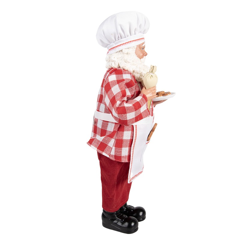 Clayre & Eef Weihnachtsdekorationsfigur Weihnachtsmann 22x19x45 cm Rot Textil auf Kunststoff